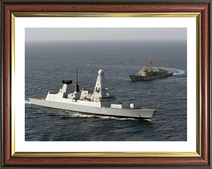 HMS Diamond (D34) Photo Print - HMAS Melbourne - Royal Navy Type 45 Destroyer Hampshire Prints 10 x 8 Classic Frame Yes