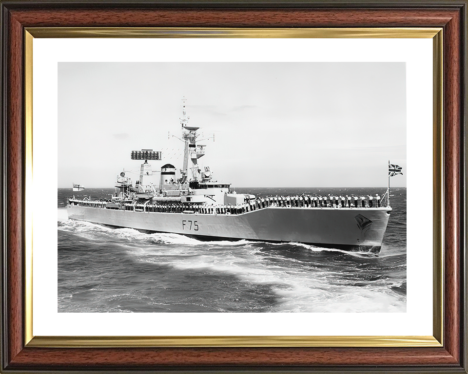 HMS Charybdis (F75) Royal Navy Leander Class Frigate Cheer Ship Photo Print Wall Art Decor Posters, Prints, & Visual Artwork Hampshire Prints 10 x 8 Classic Frame Yes