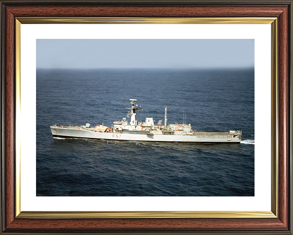 HMS Andromeda (F57) Royal Navy Leander Class Frigate Underway Port Side View Photo Print Wall Art Decor Posters, Prints, & Visual Artwork Hampshire Prints 10 X 8 Classic Frame Yes