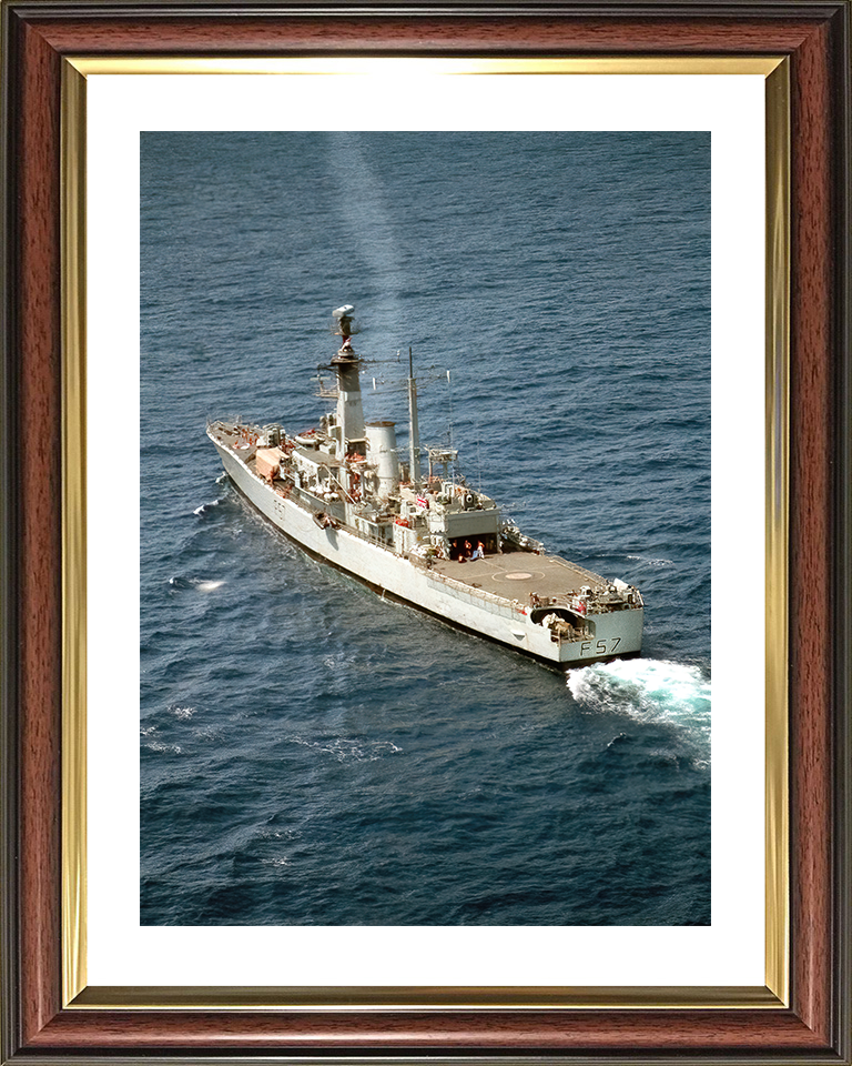 HMS Andromeda (F57) Royal Navy Leander Class Frigate From Above Photo Print Wall Art Decor Posters, Prints, & Visual Artwork Hampshire Prints 10 x 8 Classic Frame Yes