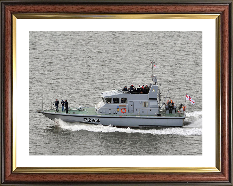 HMS Archer (P264) Royal Navy Archer Class P2000 Patrol Vessel Port Side View Photo Print Wall Art Decor Posters, Prints, & Visual Artwork Hampshire Prints 10 x 8 Classic Frame Yes