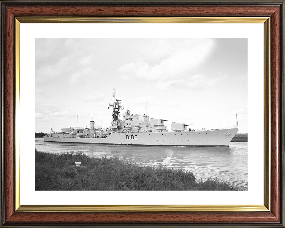 HMS Dainty (D108) Royal Navy Daring Class Destroyer Starboard View Photo Print Wall Art Decor Posters, Prints, & Visual Artwork Hampshire Prints 10 x 8 Classic Frame Yes