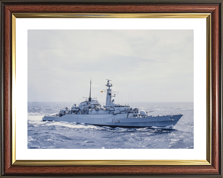 HMS Alacrity (F174) Royal Navy Type 21 Frigate Starboard View At Sea Photo Print Wall Art Naval Decor Posters, Prints, & Visual Artwork Hampshire Prints 10 x 8 Classic Frame Yes