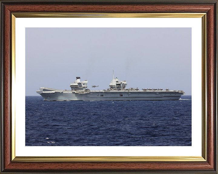 HMS Prince of Wales (R09) Photo Print - Port Beam 2025 - Royal Navy Queen Elizabeth Class Aircraft Carrier Hampshire Prints 10 x 8 Classic Frame Yes