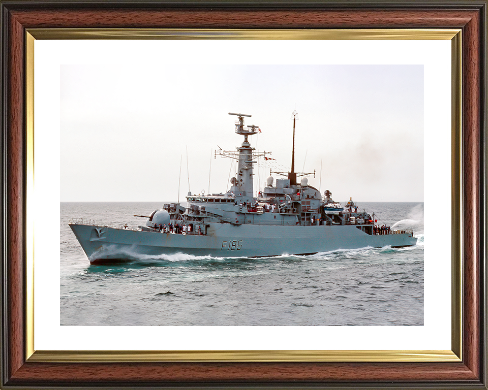 HMS Avenger (F185) Royal Navy Type 21 Frigate Underway Port Side View Photo Print Wall Art Decor Posters, Prints, & Visual Artwork Hampshire Prints 10 x 8 Classic Frame Yes