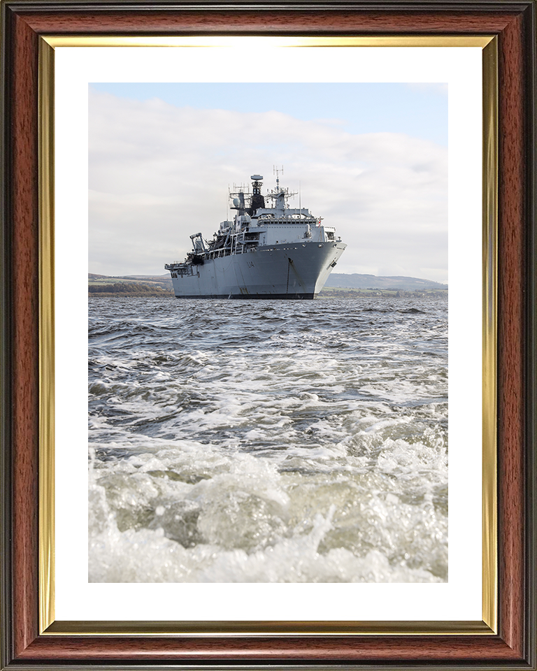 HMS Albion (L14) Royal Navy Albion Class Amphibious Ship Low Starboard Bow View Photo Print Wall Art Naval Decor Posters, Prints, & Visual Artwork Hampshire Prints 10 x 8 Classic Frame Yes