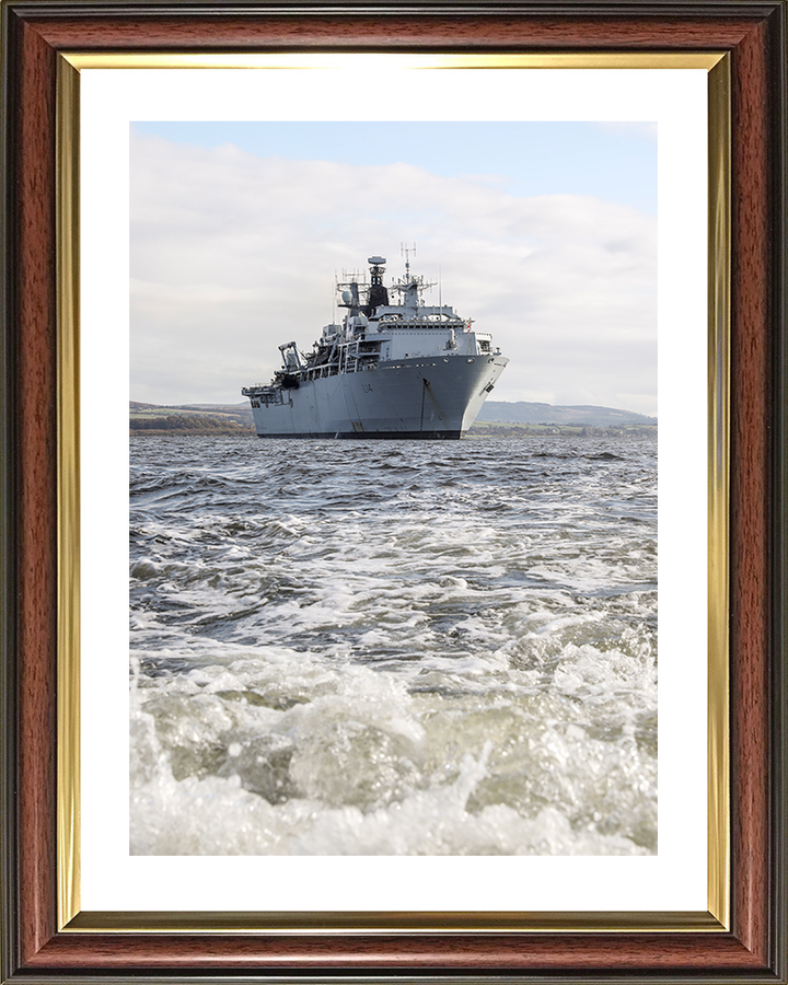 HMS Albion (L14) Royal Navy Albion Class Amphibious Ship Low Starboard Bow View Photo Print Wall Art Naval Decor Posters, Prints, & Visual Artwork Hampshire Prints 10 x 8 Classic Frame Yes