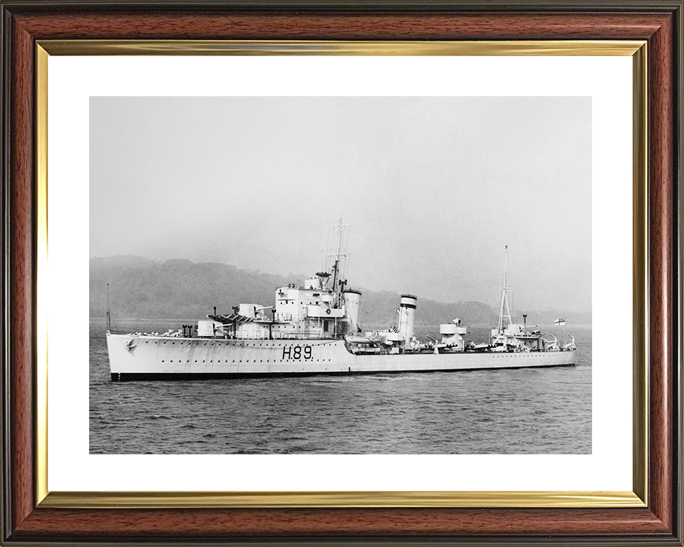 HMS Grafton (H89) Photo Print - At Sea 1936 - Royal Navy G Class Destroyer Posters, Prints, & Visual Artwork Hampshire Prints 10 x 8 Classic Frame Yes