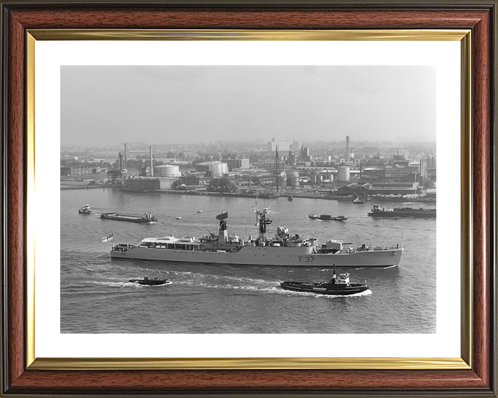 HMS Jaguar (F37) Photo Print - Amsterdam 1968 - Royal Navy Leopard Class Frigate Hampshire Prints 10 x 8 Classic Frame Yes