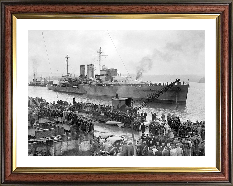 HMS Exeter (68) Photo Print - Entering Plymouth 1940 - Royal Navy York Class Heavy Cruiser