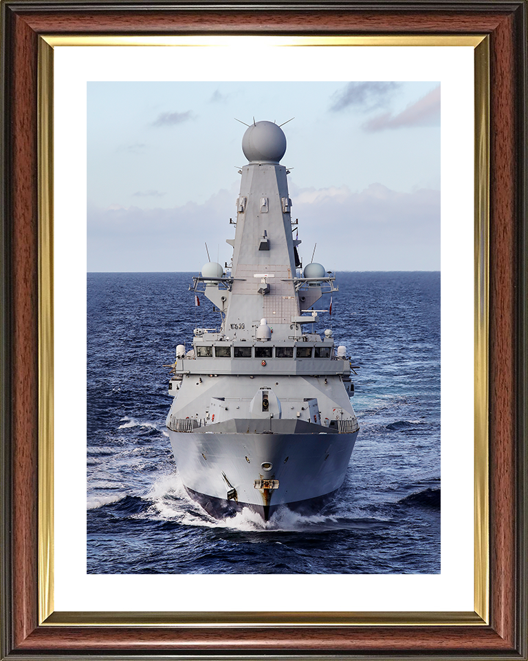 HMS Defender (D36) Royal Navy Type 45 Destroyer Underway Bow View Photo Print Wall Art Decor Posters, Prints, & Visual Artwork Hampshire Prints 10 x 8 Classic Frame Yes