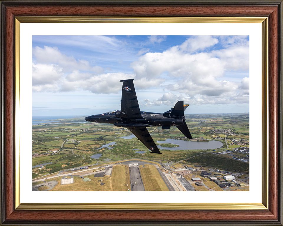 RAF Hawk T2 in flight over the Isle of Man Photo Print - Royal Air Force Aircraft Hampshire Prints 10 x 8 Classic Frame Yes
