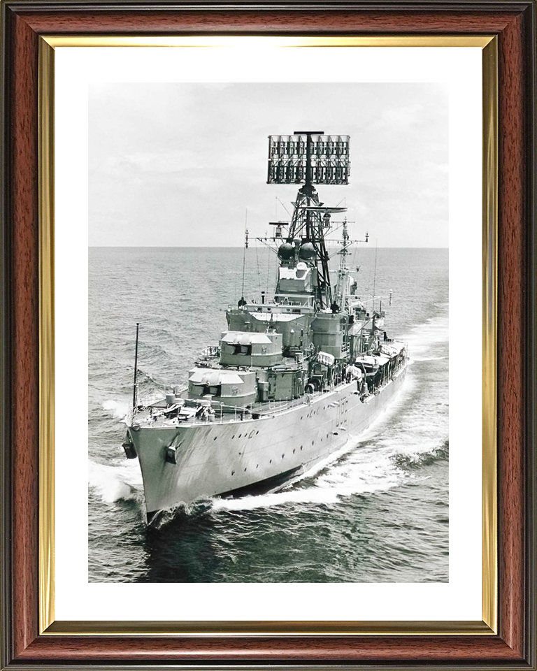 HMS Agincourt (D86) Royal Navy Battle Class Destroyer Photo Print Port Bow View Warship Wall Art Posters, Prints, & Visual Artwork Hampshire Prints 10 x 8 Classic Frame Yes