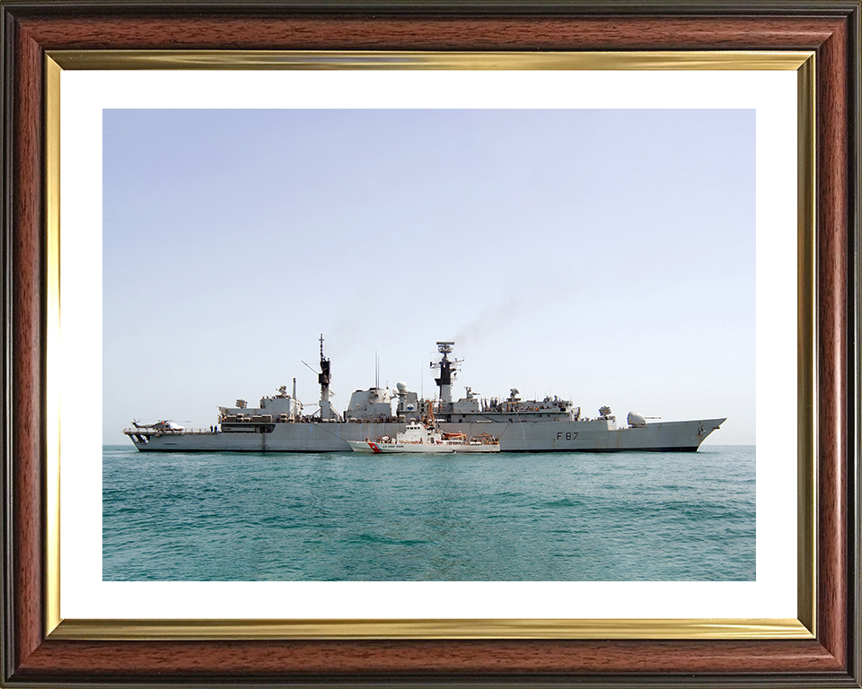 HMS Chatham (F87) Photo Print - With USS Monomoy 2008 - Royal Navy Type 22 Frigate Posters, Prints, & Visual Artwork Hampshire Prints 10 x 8 Classic Frame Yes