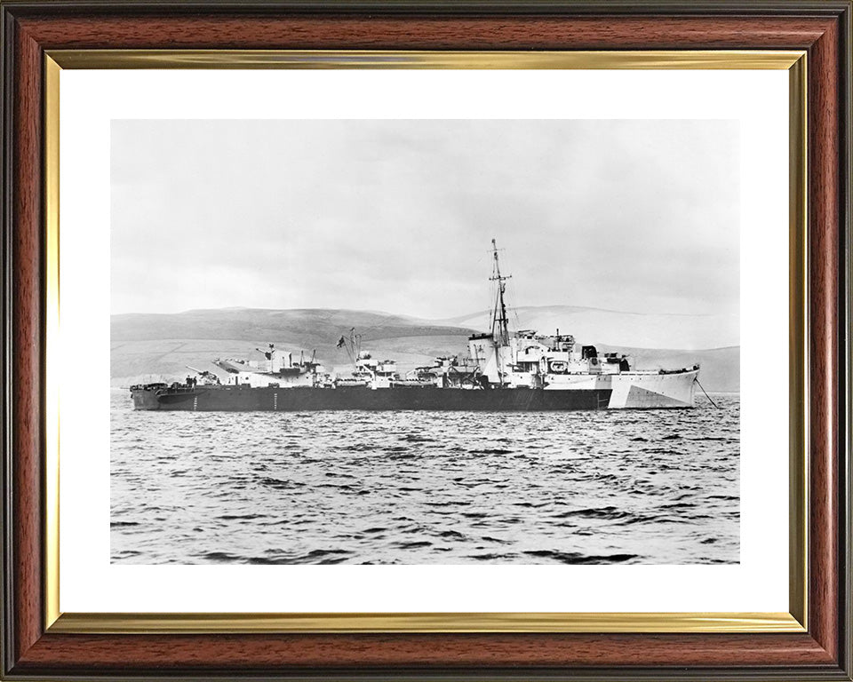 HMS Obedient (G48) Photo Print - Starboard View - Royal Navy O Class Destroyer Hampshire Prints 10 x 8 Classic Frame Yes