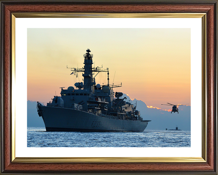 HMS Monmouth (F235) Photo Print - Sunset 2012 - Royal Navy Type 23 Frigate Hampshire Prints 10 x 8 Classic Frame Yes