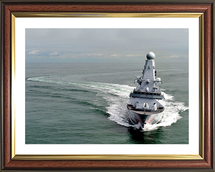 HMS Dragon (D35) Photo Print - Low Bow View 2011 - Royal Navy Type 45 Destroyer Hampshire Prints 10 x 8 Classic Frame Yes