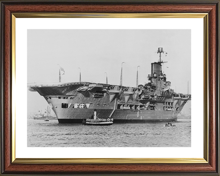HMS Ark Royal (91) Royal Navy Aircraft Carrier At Anchor Photo Print Wall Art Decor Posters, Prints, & Visual Artwork Hampshire Prints 10 x 8 Classic Frame Yes