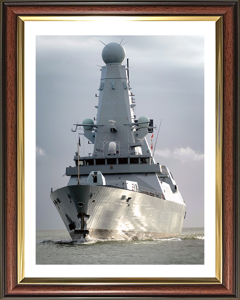 HMS Dauntless (D33) Photo Print - Off Portsmouth 2009 - Royal Navy Type 45 Destroyer Hampshire Prints 10 x 8 Classic Frame Yes
