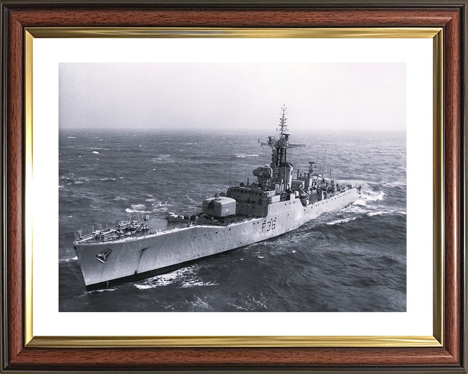 HMS Whitby (F36) Photo Print - At Sea 1966 - Royal Navy Whitby Class Frigate Posters, Prints, & Visual Artwork Hampshire Prints 10 x 8 Classic Frame Yes