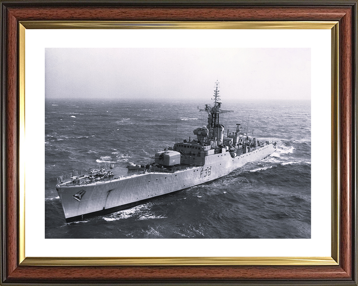 HMS Whitby (F36) Photo Print - At Sea 1966 - Royal Navy Whitby Class Frigate Posters, Prints, & Visual Artwork Hampshire Prints 10 x 8 Classic Frame Yes