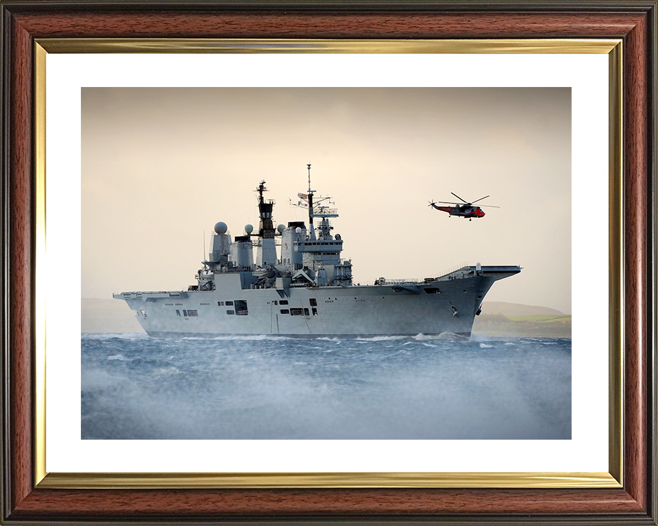 HMS Ark Royal (R07) Royal Navy Invincible Class Aircraft Carrier Off Scotland 2010 Photo Print Wall Art Decor Posters, Prints, & Visual Artwork Hampshire Prints 10 x 8 Classic Frame Yes