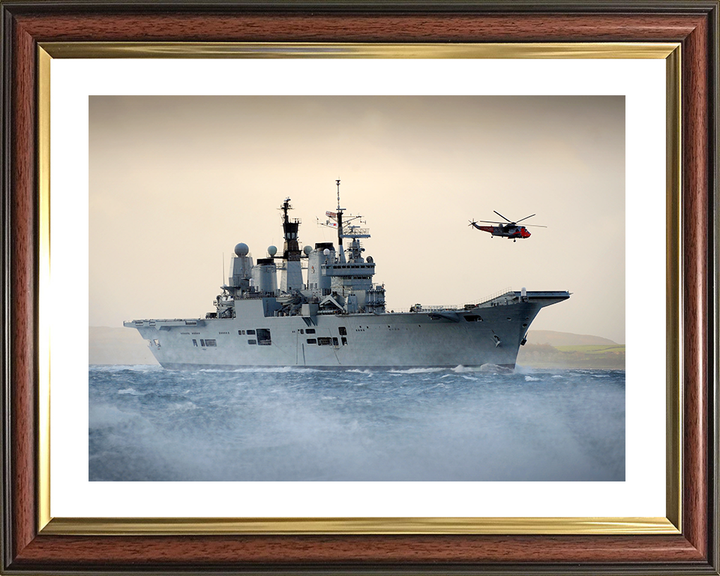 HMS Ark Royal (R07) Royal Navy Invincible Class Aircraft Carrier Off Scotland 2010 Photo Print Wall Art Decor Posters, Prints, & Visual Artwork Hampshire Prints 10 x 8 Classic Frame Yes