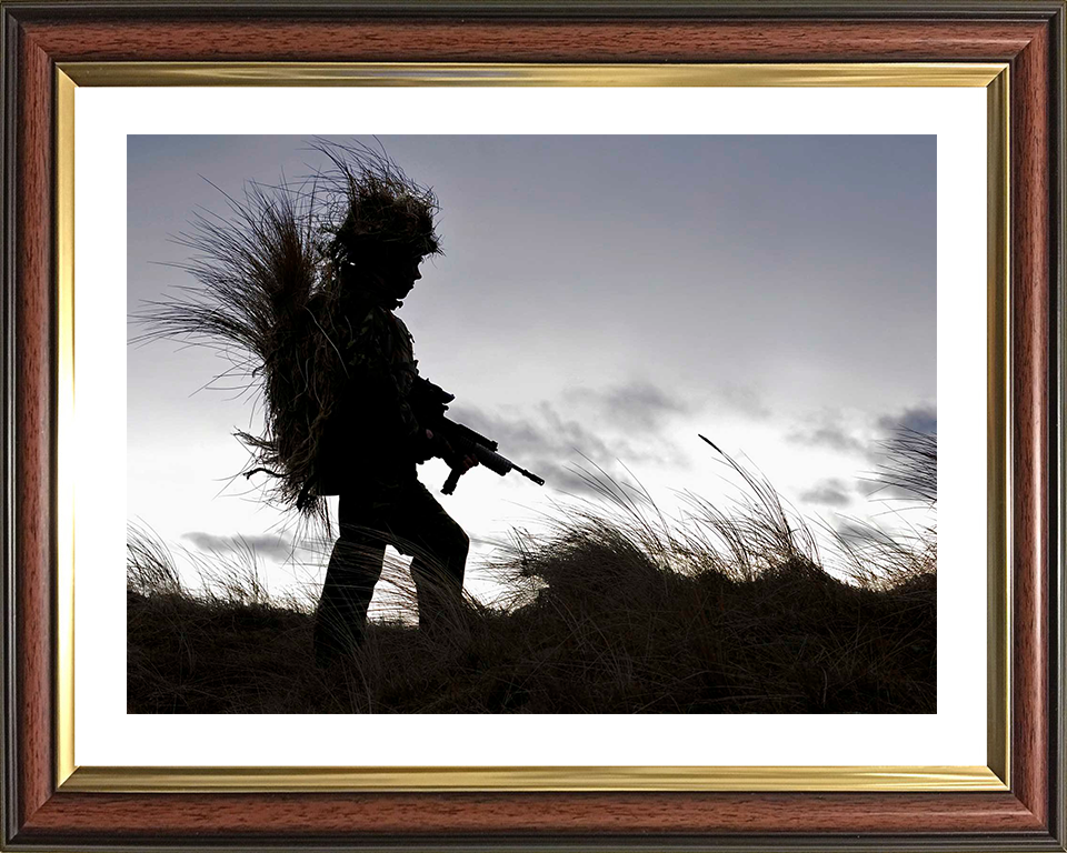 RAF Regiment Gunner Silhouette Photo Print - Royal Air Force Hampshire Prints 10 x 8 Classic Frame Yes