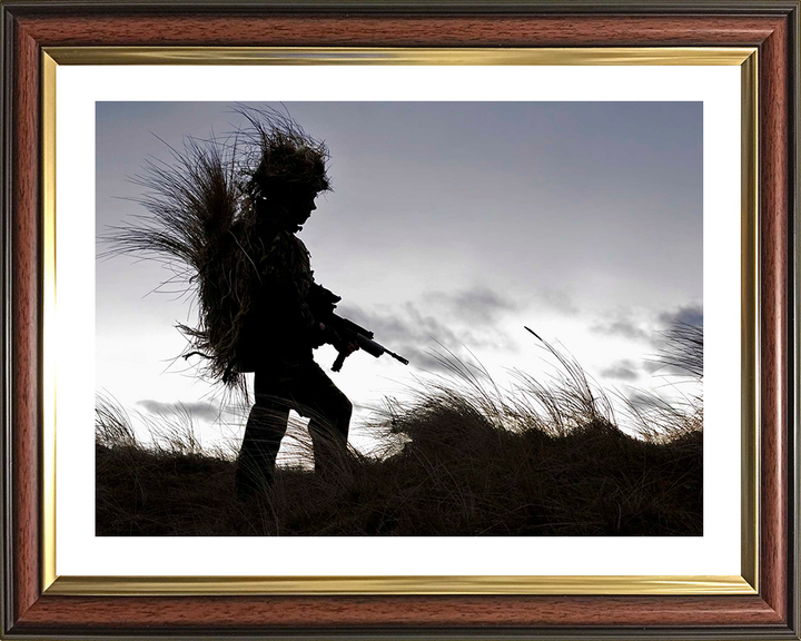 RAF Regiment Gunner Silhouette Photo Print - Royal Air Force Hampshire Prints 10 x 8 Classic Frame Yes