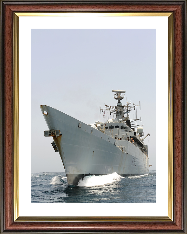 HMS Cumberland (F85) Royal Navy Type 22 Frigate Low Port Bow View Photo Print Wall Art Decor Posters, Prints, & Visual Artwork Hampshire Prints 10 x 8 Classic Frame Yes