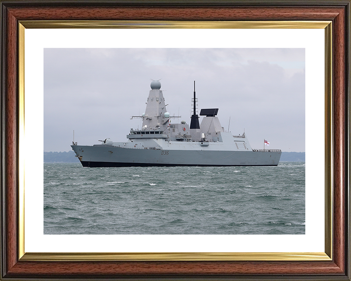 HMS Defender (D36) Royal Navy Type 45 Destroyer Off Portsmouth 2016 Photo Print Wall Art Decor Posters, Prints, & Visual Artwork Hampshire Prints 10 x 8 Classic Frame Yes