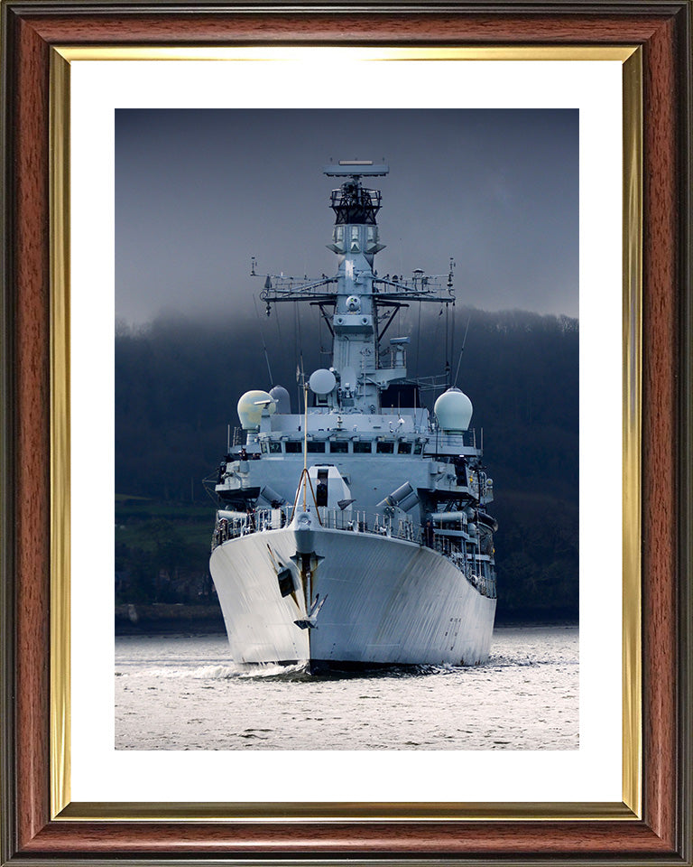 HMS Portland (F79) Photo Print - Low Bow View - Royal Navy Type 23 Frigate Hampshire Prints 10 x 8 Classic Frame Yes