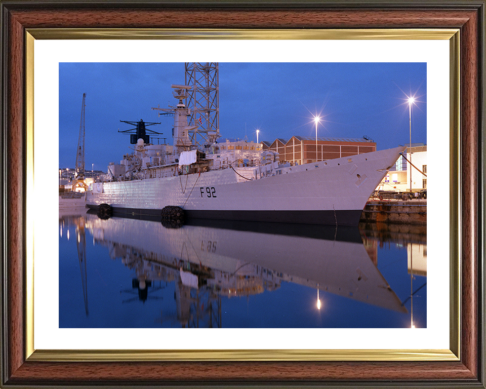 HMS Boxer (F92) Photo Print - Alongside at Dusk 1998 - Royal Navy Type 22 Frigate Posters, Prints, & Visual Artwork Hampshire Prints 10 x 8 Classic Frame Yes