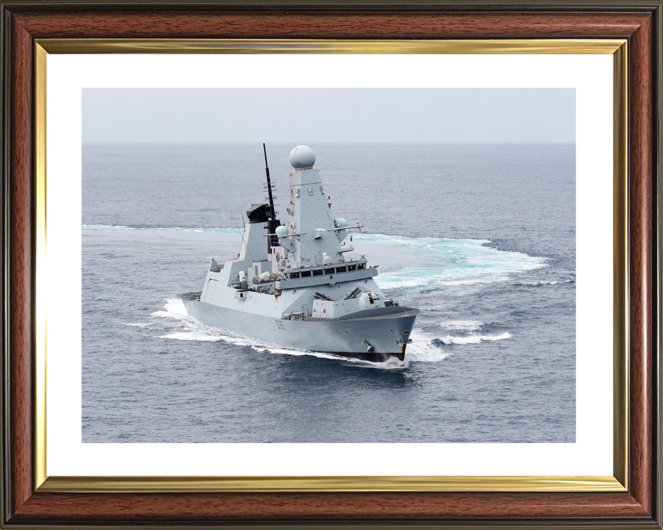 HMS Daring (D32) Royal Navy Type 45 Destroyer Making Turns Photo Print Wall Art Decor Posters, Prints, & Visual Artwork Hampshire Prints 10 x 8 Classic Frame Yes