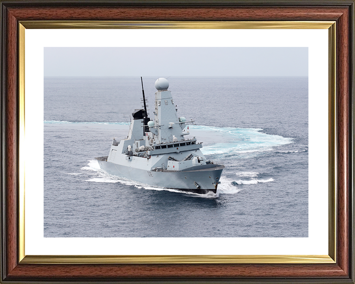 HMS Daring (D32) Royal Navy Type 45 Destroyer Making Turns Photo Print Wall Art Decor Posters, Prints, & Visual Artwork Hampshire Prints 10 x 8 Classic Frame Yes