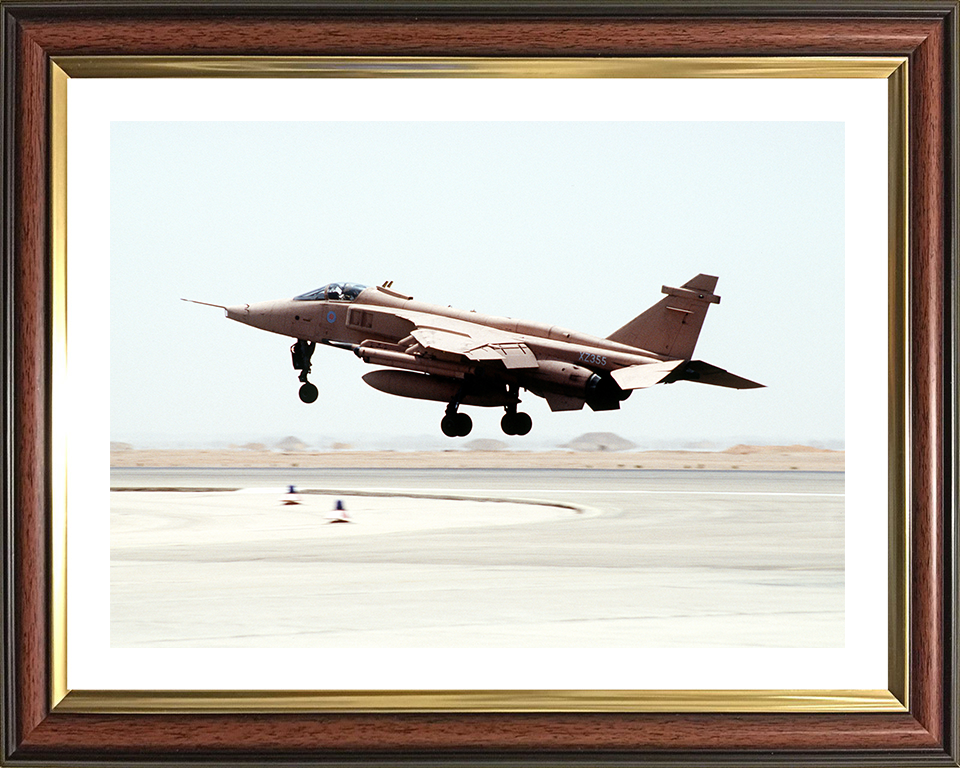 RAF Jaguar GR1 Jet Taking Off Photo Print - Royal Air Force Aircraft Hampshire Prints 10 x 8 Classic Frame Yes