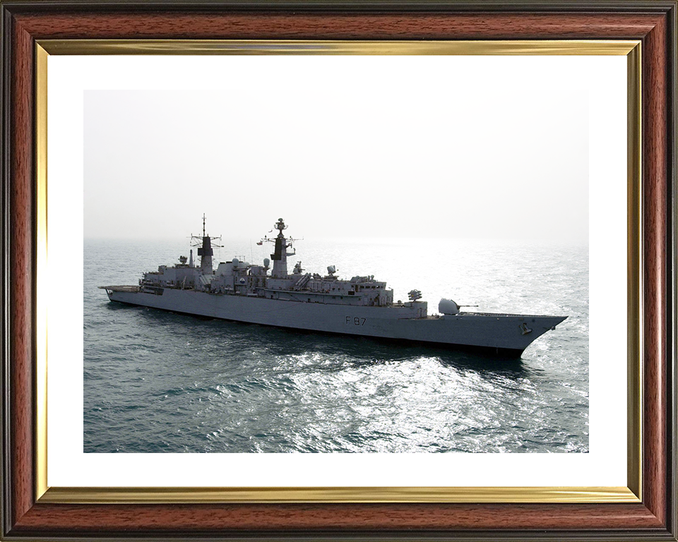 HMS Chatham (F87) Royal Navy Type 22 Frigate At Sunset Photo Print Wall Art Decor Posters, Prints, & Visual Artwork Hampshire Prints 10 x 8 Classic Frame Yes