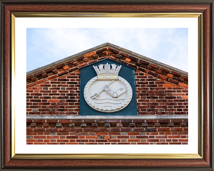 HMS Vernon Badge or Crest Photo Print - Royal Navy Shore Establishment Posters, Prints, & Visual Artwork Hampshire Prints 10 x 8 Classic Frame Yes