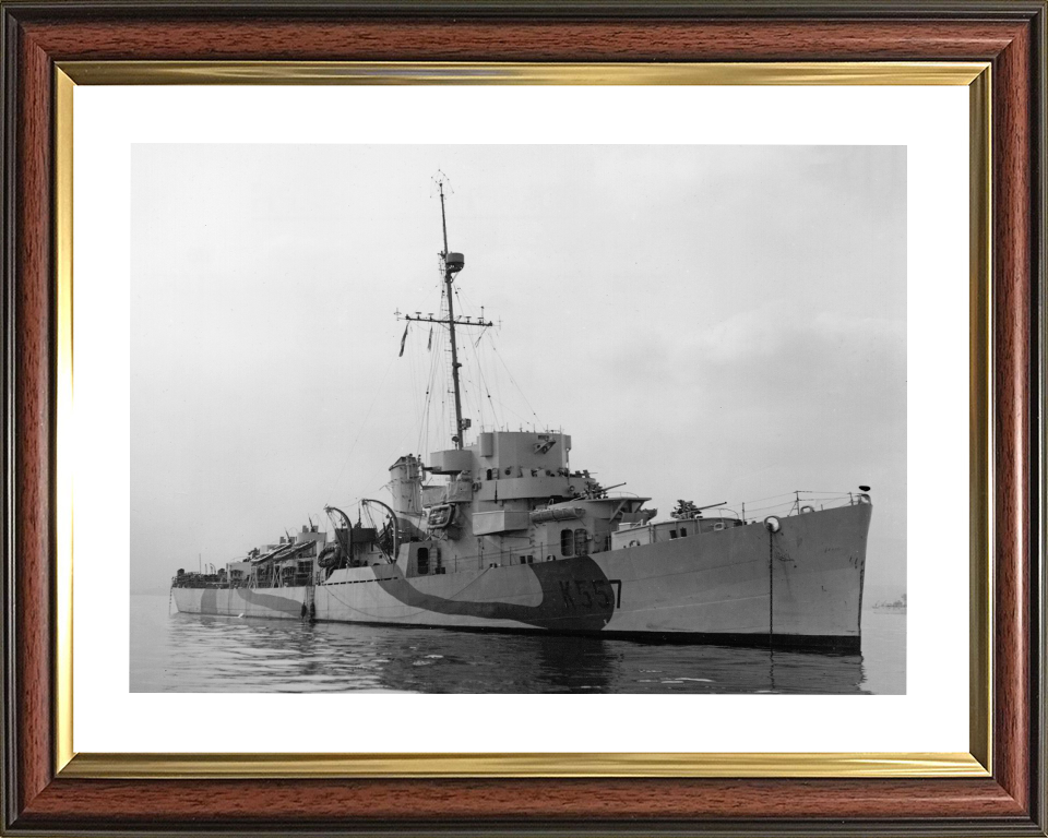 HMS Riou (K557) Photo Print - at sea 1944 - Royal Navy Captain Class Frigate Posters, Prints, & Visual Artwork Hampshire Prints 10 x 8 Classic Frame Yes