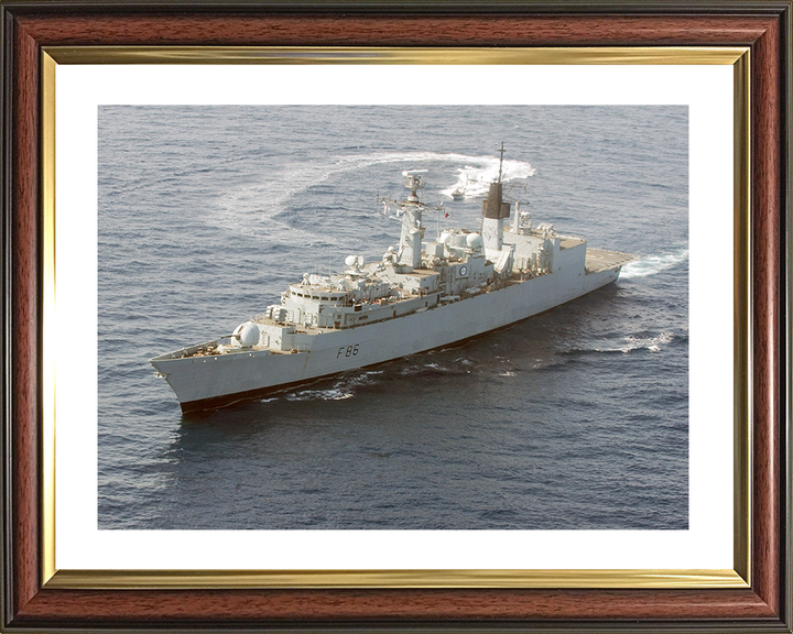 HMS Campbeltown (F86) Royal Navy Type 22 Frigate With RIB Photo Print Wall Art Decor Posters, Prints, & Visual Artwork Hampshire Prints 10 x 8 Classic Frame Yes