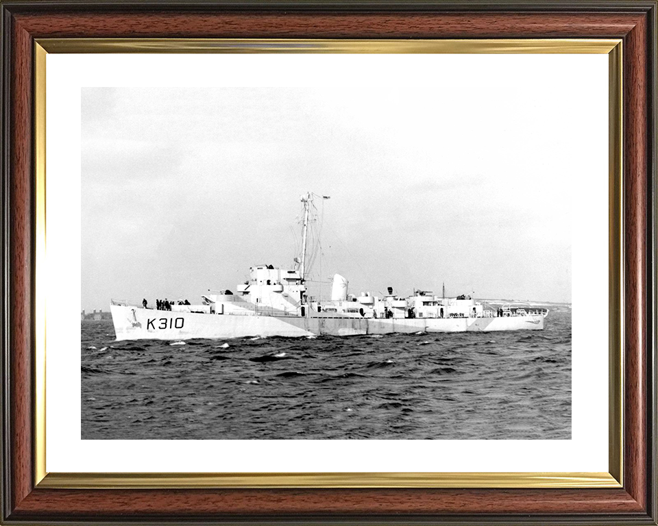 HMS Bayntun (K310) Royal Navy Captain Class Frigate Port Side View Photo Print Wall Art Decor Posters, Prints, & Visual Artwork Hampshire Prints 10 x 8 Classic Frame Yes
