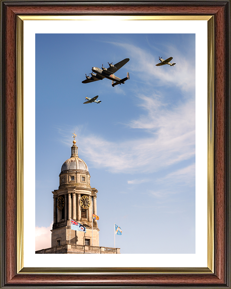 Battle of Britain Memorial Flight RAF Cranwell Flyover Photo Print - Royal Air Force Aircraft