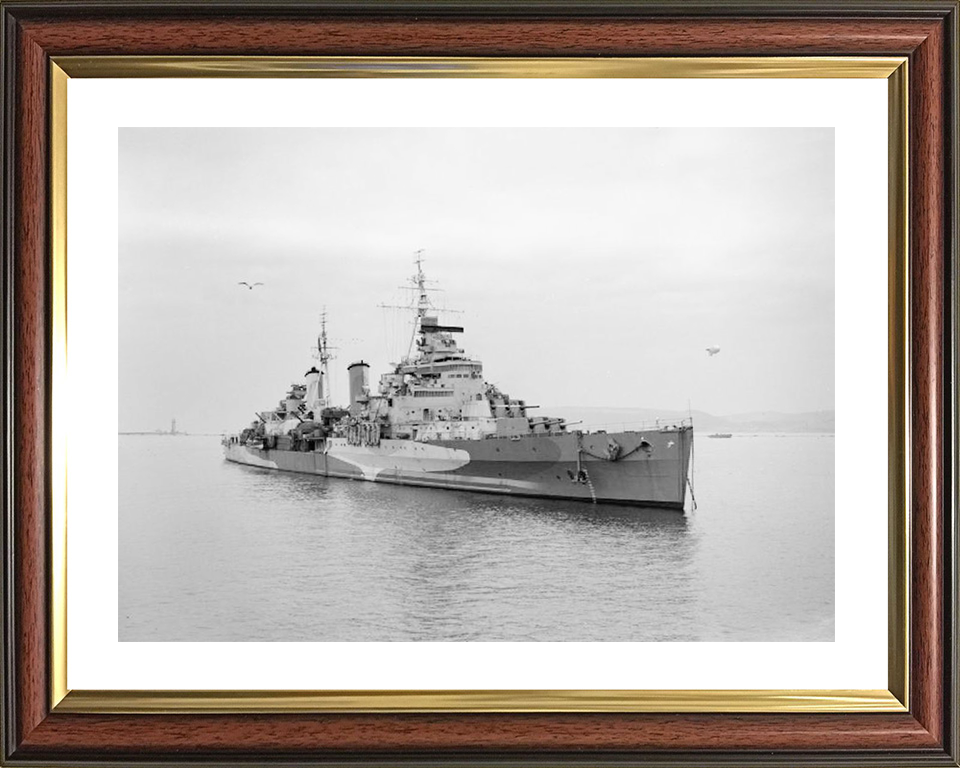 HMS Belfast (C35) Royal Navy Town Class Light Cruiser Low Starboard Bow View Photo Print Wall Art Decor Posters, Prints, & Visual Artwork Hampshire Prints