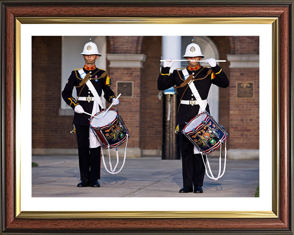 Royal Marines Band Service Drummers Photo Print Hampshire Prints 10 x 8 Classic Frame Yes