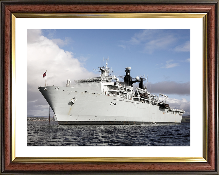 HMS Albion (L14) Royal Navy Albion Class Amphibious Ship Port Bow View Photo Print Wall Art Naval Decor UK Posters, Prints, & Visual Artwork Hampshire Prints 10 x 8 Classic Frame Yes