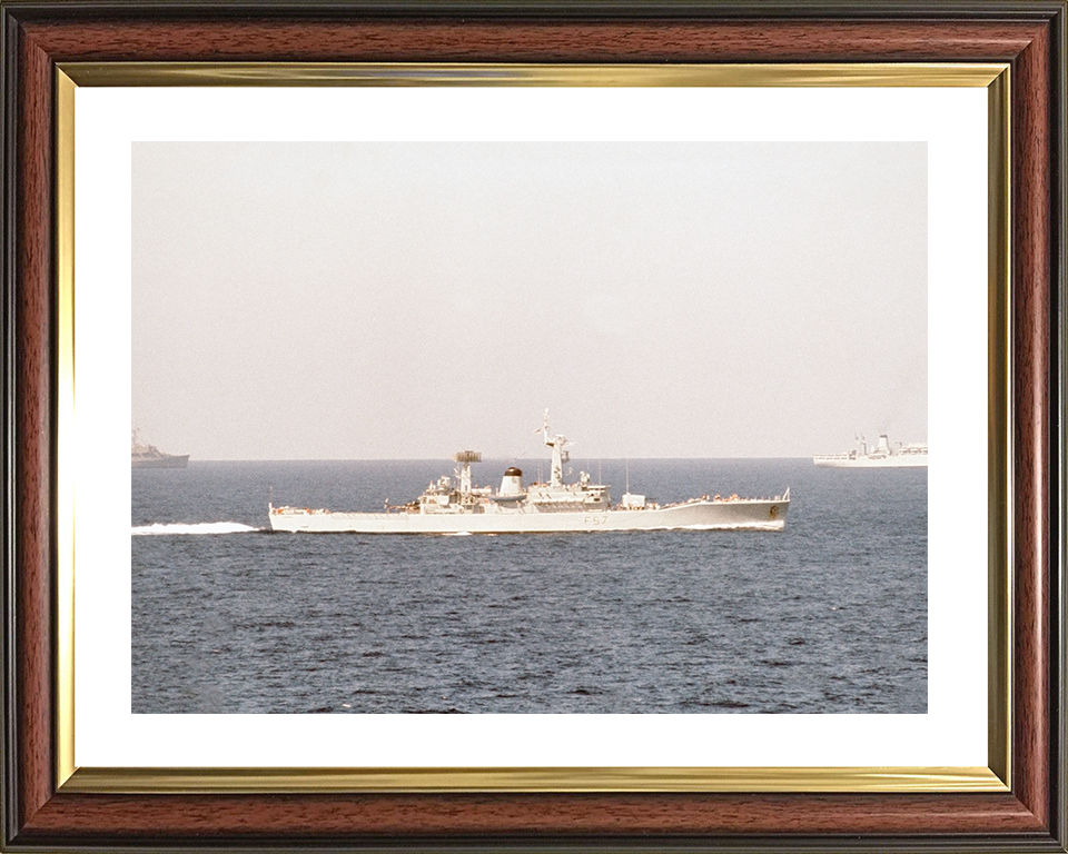 HMS Andromeda (F57) Royal Navy Leander Class Frigate At Sea Photo Print Wall Art Decor Posters, Prints, & Visual Artwork Hampshire Prints 10 x 8 Classic Frame Yes