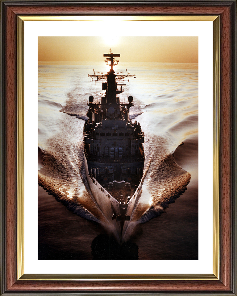 HMS Boxer (F92) Photo Print - At Sunset 1997 - Royal Navy Type 22 Frigate Posters, Prints, & Visual Artwork Hampshire Prints 10 x 8 Classic Frame Yes