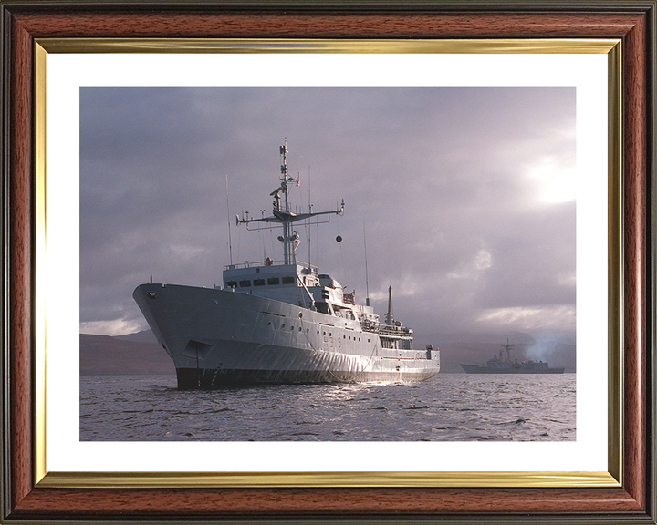 HMS Beagle (H319) Photo Print - With USS Stark - Royal Navy Bulldog Class Survey Vessel