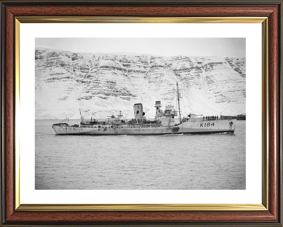 HMS Abelia (K184) Royal Navy Flower Class Corvette Photo Print Warship Wall Art Posters, Prints, & Visual Artwork Hampshire Prints 10 x 8 Classic Frame Yes