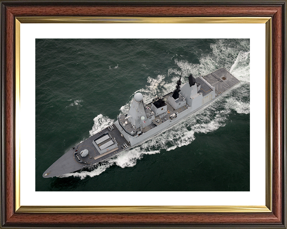 HMS Daring (D32) Photo Print - From Above 2014 - Royal Navy Type 45 Destroyer Posters, Prints, & Visual Artwork Hampshire Prints 10 x 8 Classic Frame Yes